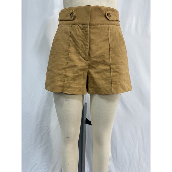 Veronica Beard 'Betty' Gold Linen Short Size 2 - Picture 2 of 5